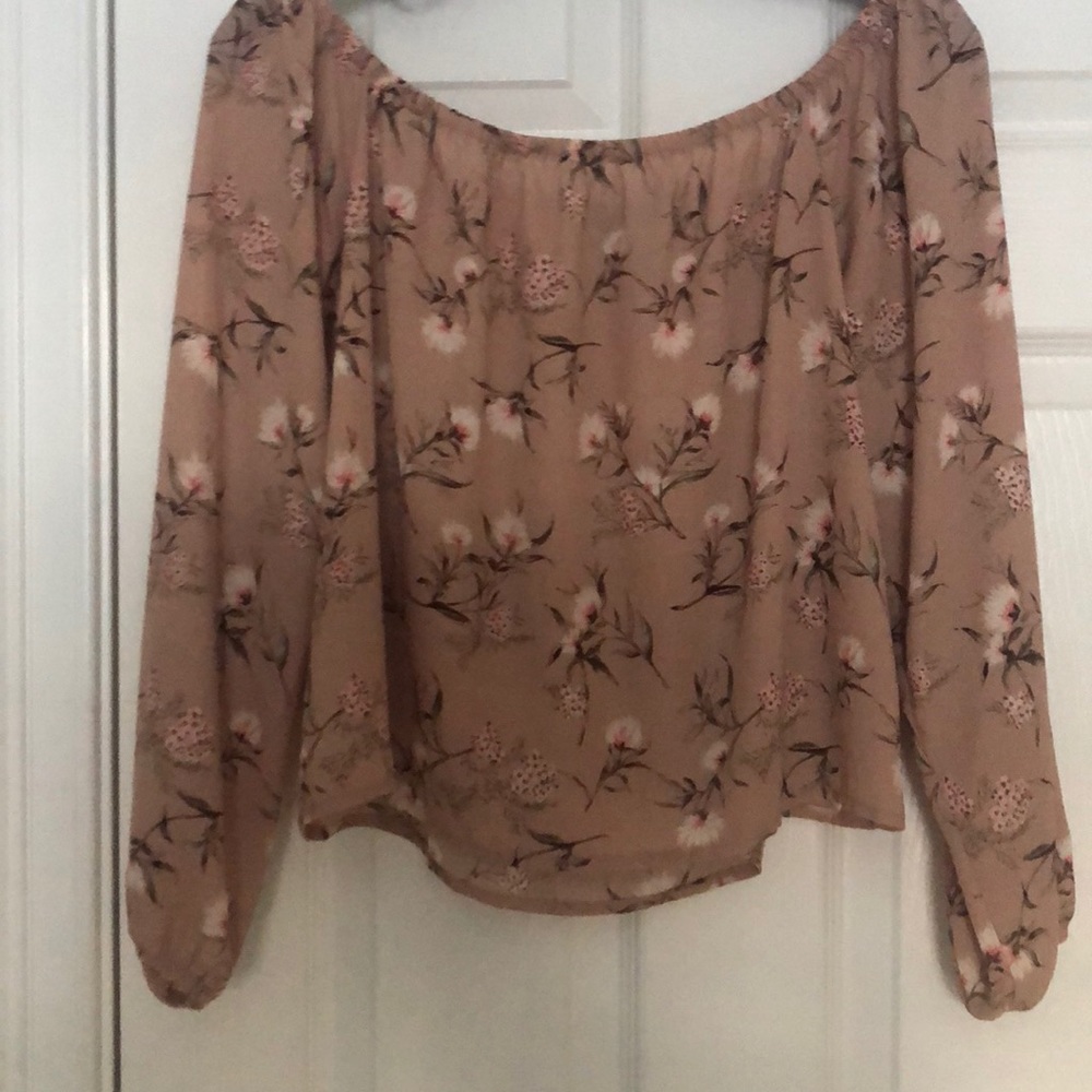 Off Shoulder Pink Floral Top